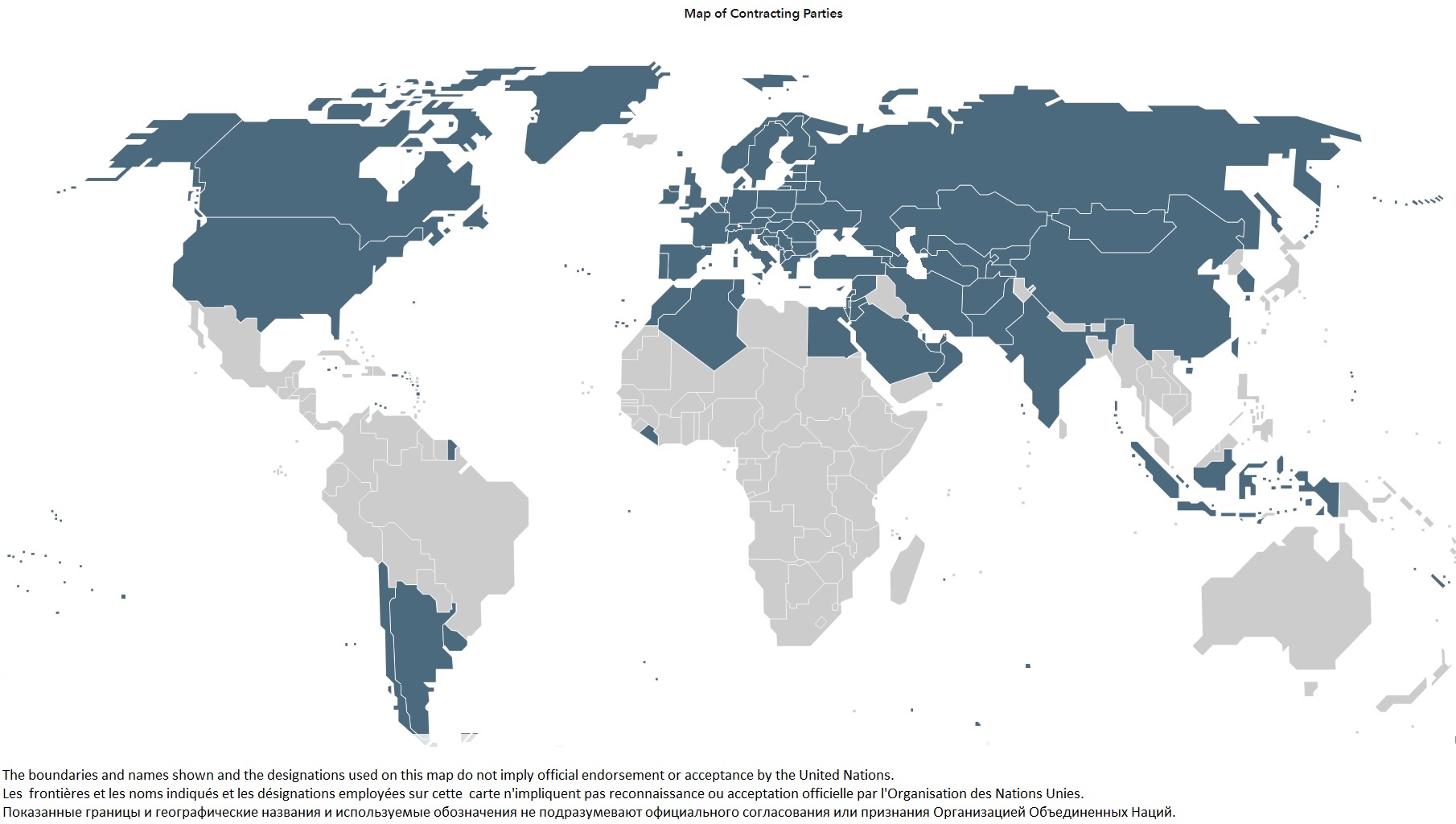 The boundaries and names shown and the designations used on this map do not imply official endorsement or acceptance by the United Nations. Les  frontières et les noms indiqués et les désignations employées sur cette  carte n'impliquent pas reconnaissance ou acceptation officielle par l'Organisation des Nations Unies. Показанные границы и географические названия и используемые обозначения не подразумевают официального согласования или признания Организацией Объединенных Наций.